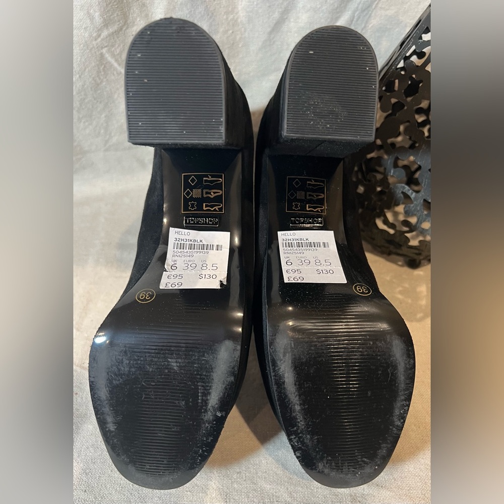 Topshop Black Suede Platform Boots - Picture 5 of 10